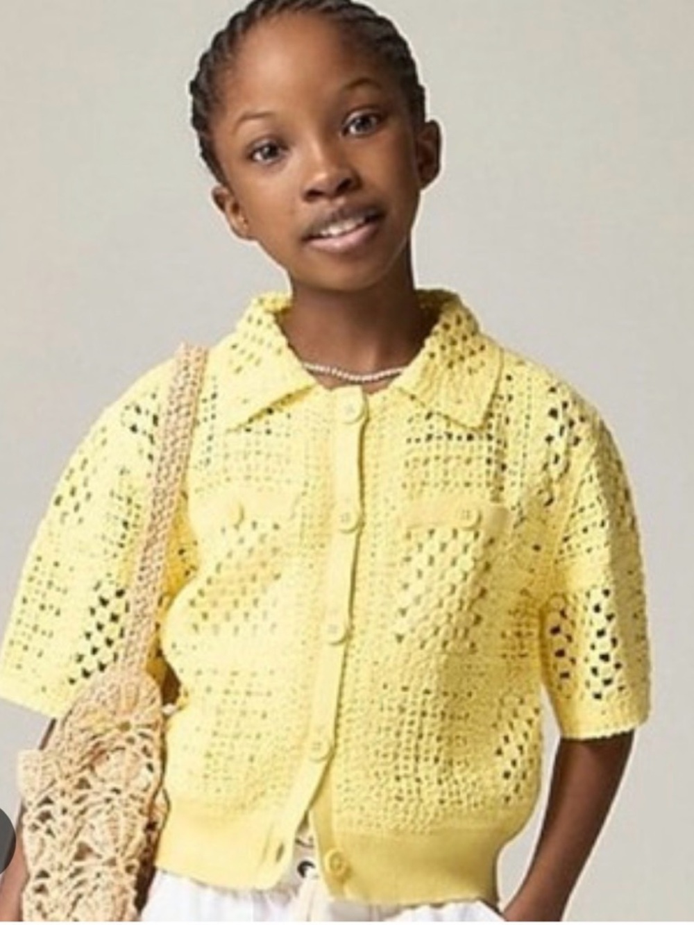 J Crew Crochet short sleeve cardigan